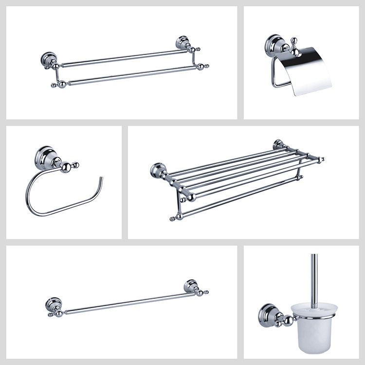 Bathroom hardware towel rack copper basket stock bathroom American bathroom pendant set production Wholesale