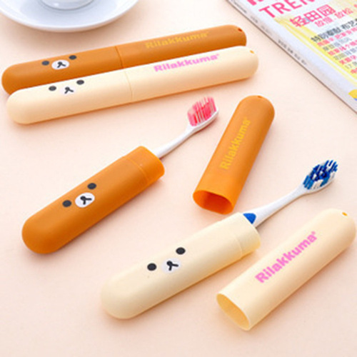 Cartoon Rilakkuma toothbrush cover toothbrush box storage box with lid for washing