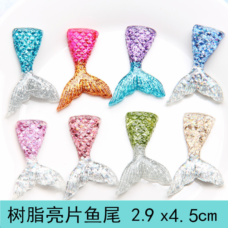 Resin accessories mermaid tail diy dropping glue mobile phone shell material cake card decoration