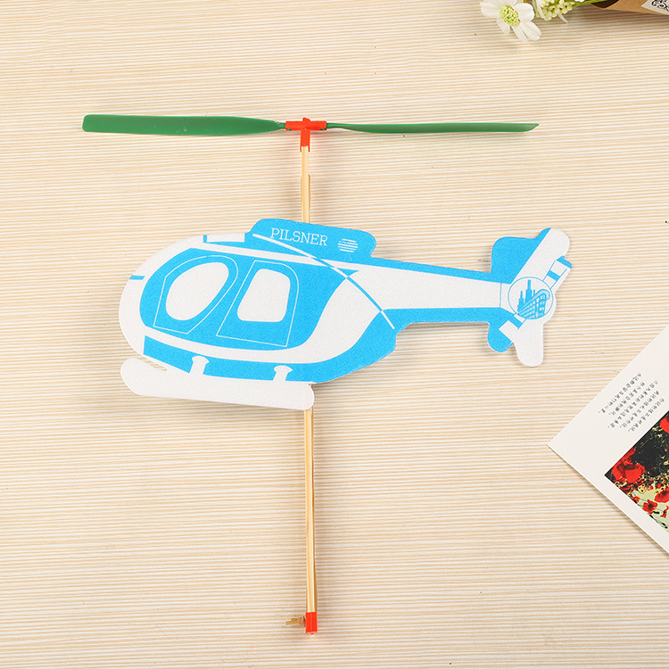 Rubber Band Powered Tiger Helicopter Foam Glider Technology Small Production Hand-Assembled Student Competition Model Aircraft
