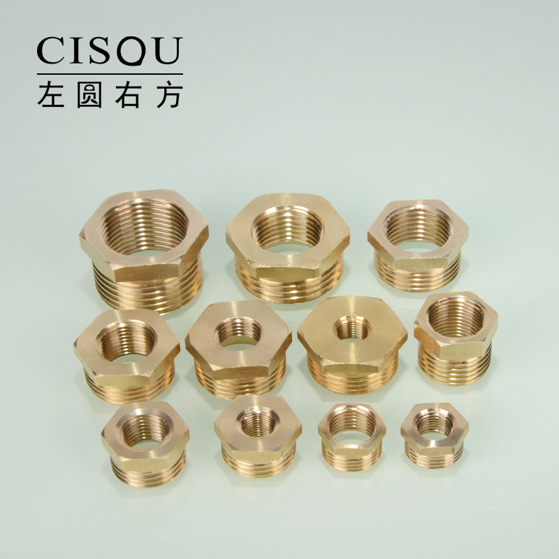 황동 1inch - 6포인트, 4포인트, 2포인트, 1/3포인트 변환, 내부 및 외부 나사, 내부 나사 및 외부 나사, 축소형 구리 조인트 액세서리