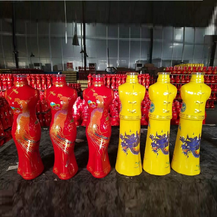 500ml高白料酒瓶透明瓶烤花喷涂烤花瓶添加logo礼盒定制白酒