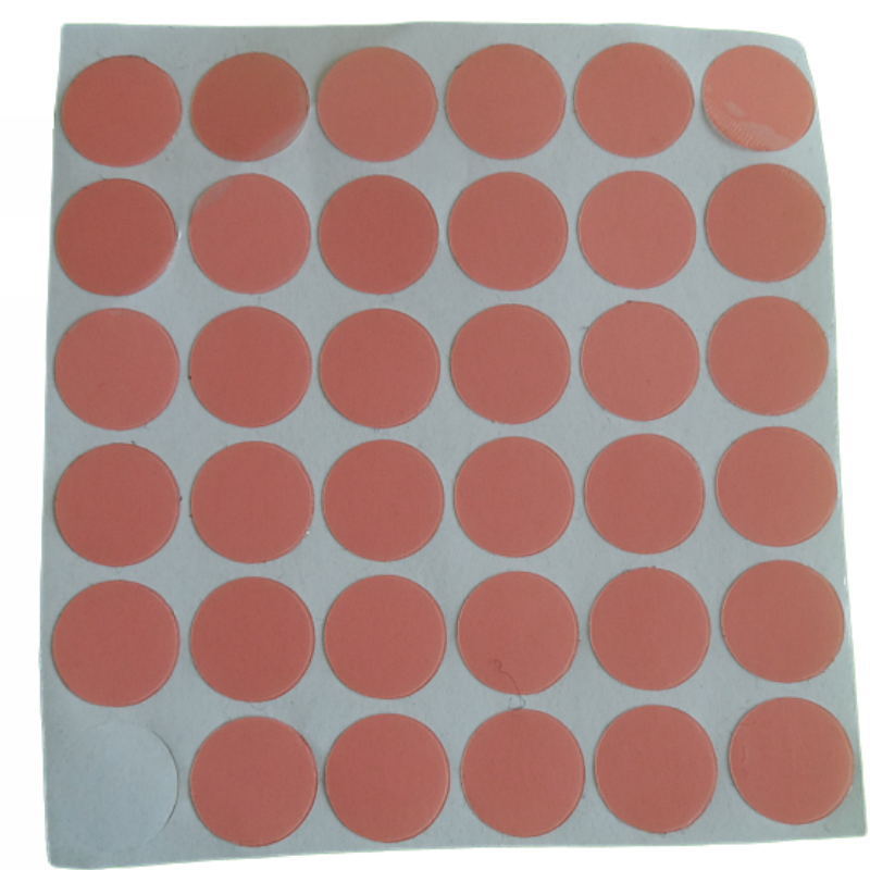 自粘粉色透明PET绝缘片 防水 耐温片电池隔电片圆形隔离麦拉贴片