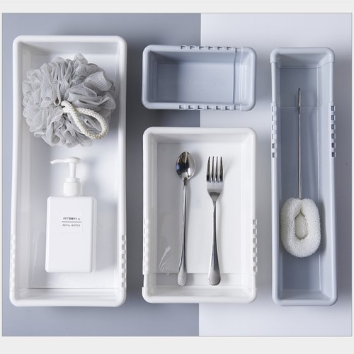 Creative Japanese-style environmentally friendly plastic drawer storage box kitchen office stationery sundries retractable classification organization box