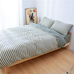 A set of 4-piece A-class knit cotton bed linens, featuring premium cotton and Tuscany cotton, with a simple knit cotton bed skirt set