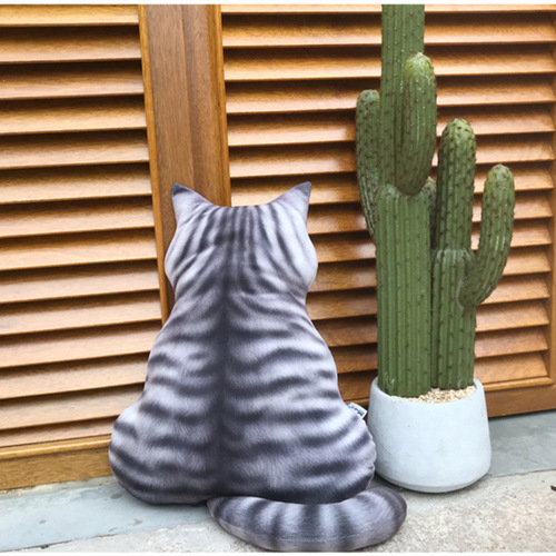 Cat Fan Creative 3D Cat Back Pillow Plush Funny Cute Toy Meow Star Animal Simulation Doll Doll