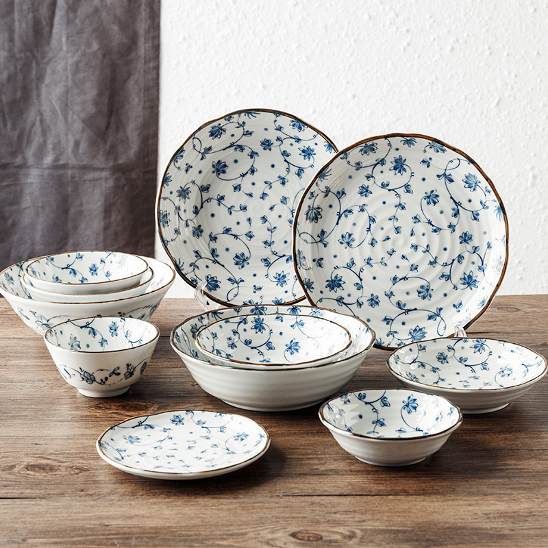 Japanese Imported Ceramic Vine Tangcao Series Ceramic Tableware Japanese Style Japanese Style Rice Bowl Dinner Plate Soup Bowl Japanese Imported Ceramic Vine Tangcao Series Ceramic Tableware Japanese Style Japanese Style Rice Bowl Dinner Plate Soup Bowl
