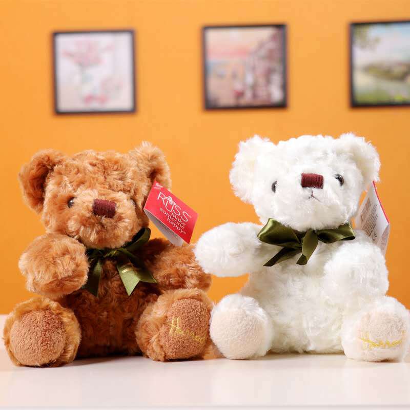 Oso de peluche de juguete bufanda de seda oso de peluche muñeca oso muñeca boda grab máquina muñeca de trapo chica regalo de cumpleaños