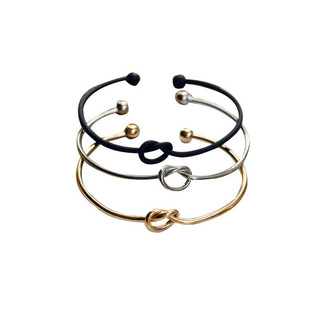 European and American Small Jewelry Fashion Accessories Simple Love Knot Copper Bracelet Women's Opening Bracelet