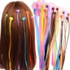 Wig with pigtail, children's hair accessory, straight hair