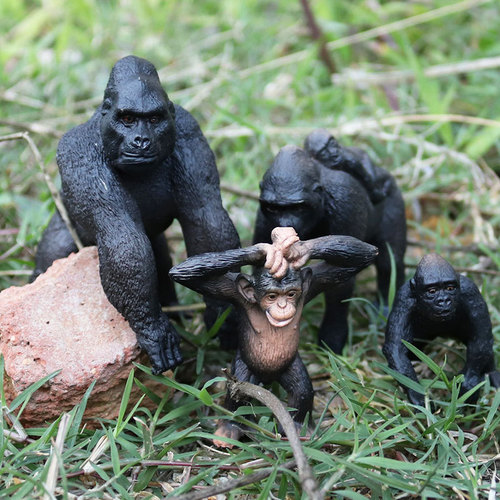 Cross-border children's cognitive simulation wild animal model solid animal ornaments gorilla chimpanzee toy figure