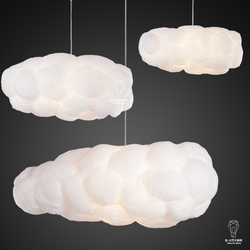 Nube de algodón nórdico LED lámpara restaurante tienda de ropa Barra de vino decoración de la ventana creativa simple lámpara de nube blanca