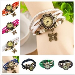 2023 fashionable retro butterfly pendant bracelet watch Hand-knitted personalized casual men and women's fashion watch