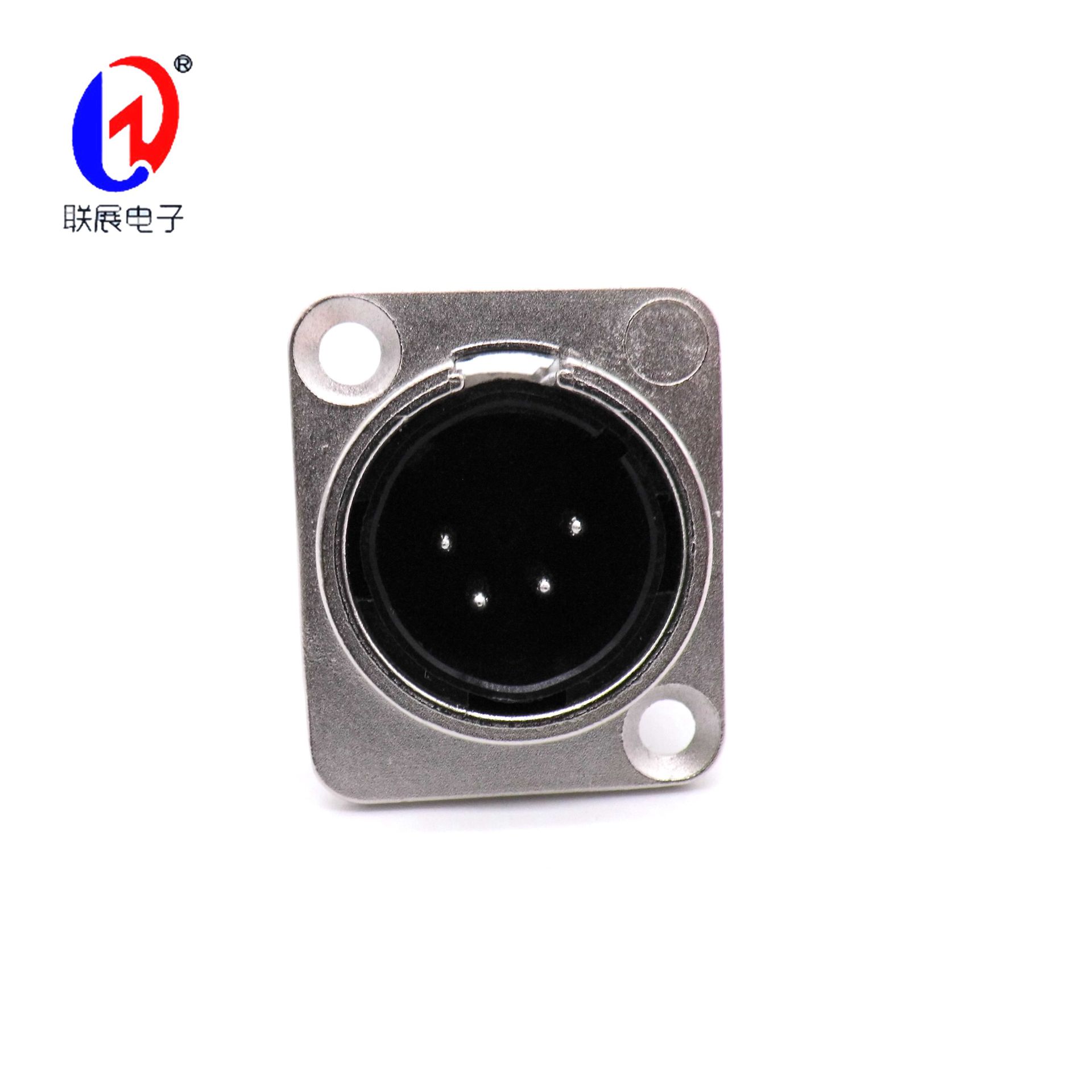 联展电子供应 XLR卡侬座CT4-15白色连接器音箱插座金属方形卡侬座