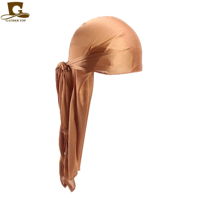 Сатиновый дюраг головной платок, imitation silk (полиэстер), длинный хвост, размер для взрослых, лёгкий 35 г