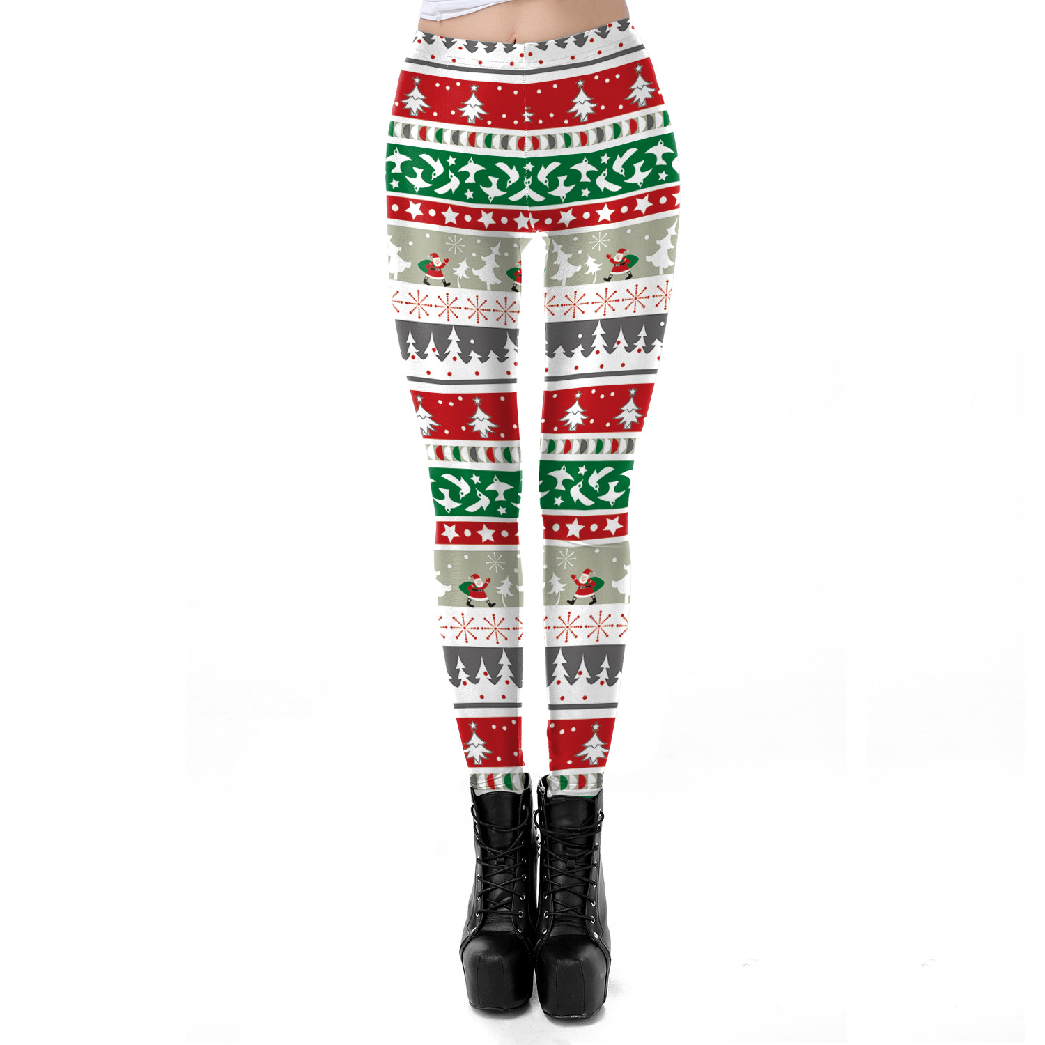 Women Christmas Digital Print Tight Leggings