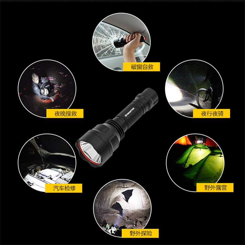 C8 luz fuerte linterna T6 multifunción recargable impermeable autodefensa LED tiro largo al aire libre hogar fábrica al por mayor image 5