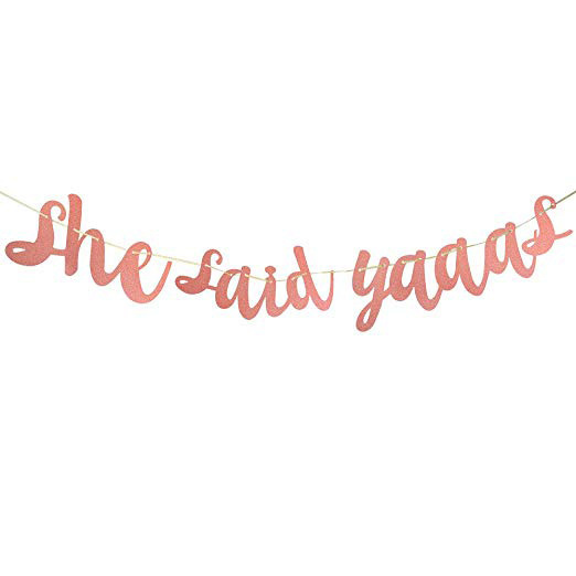 Suministro directo de fábrica novia a ser miss a Mrs oro rosa solo partido Glitter Garland bandera