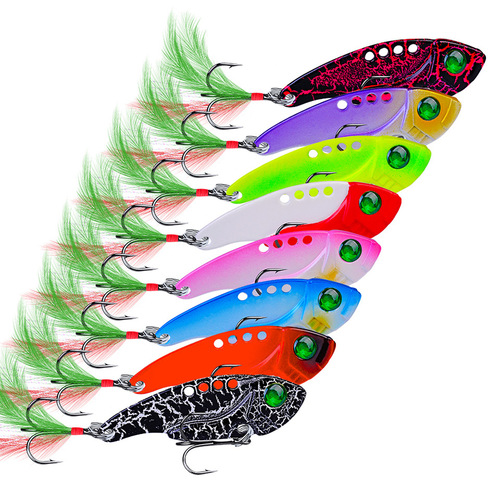 11G Lure Metal Flash Fish Bait 5.5cm 8 Color VIB Lure Flash DW382 Wholesale