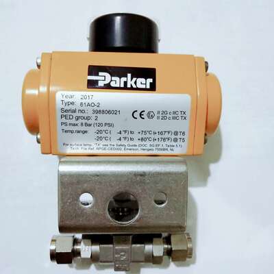 Пневматический шаровой кран Parker 6A-B6LJ2-BNLT-SS-61AO-2