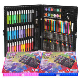 儿童节礼物150支水画笔文具套装绘画水彩笔塑料盒装绘画铅笔定制