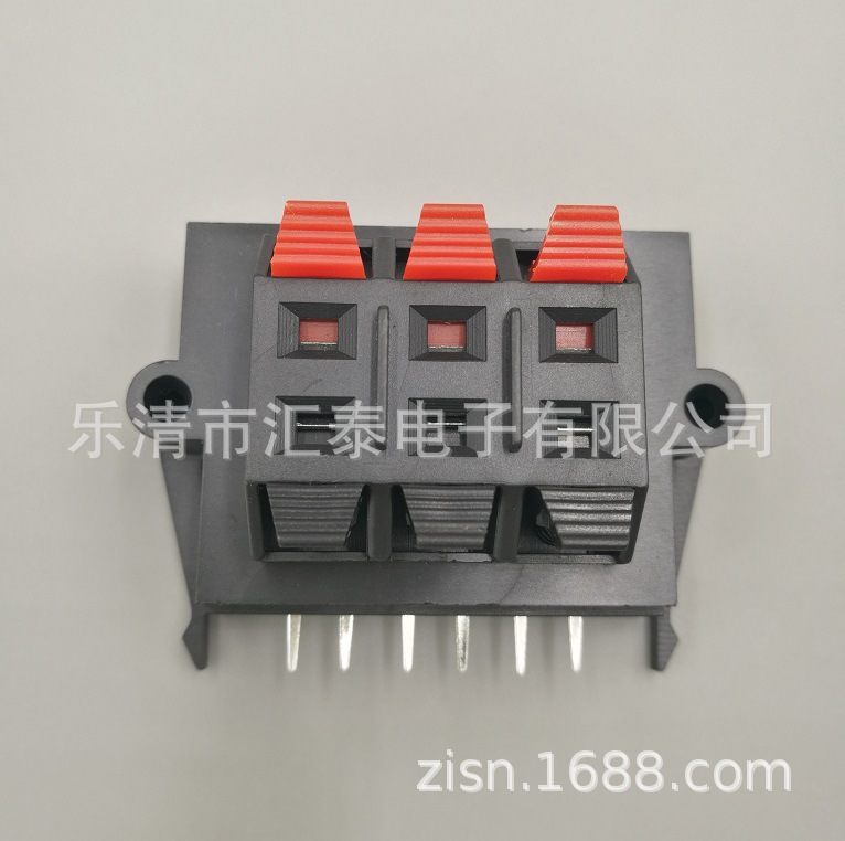 厂家直销音响线夹盒 6位接线夹WP6-11红黑接线柱连接器音频线有线