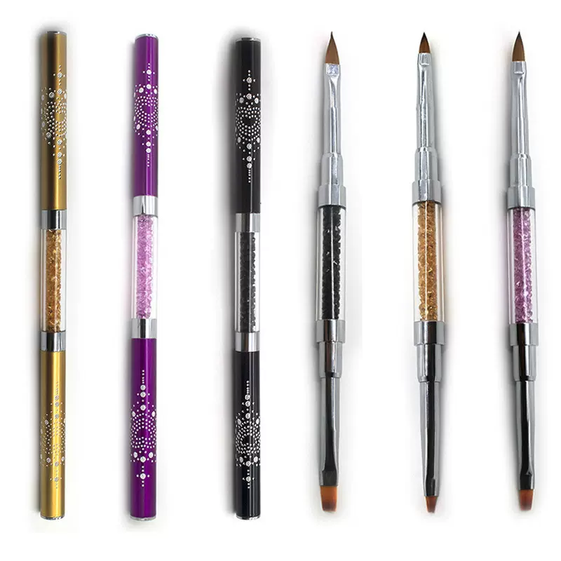 美甲工具批发美甲笔双头高端钻石杆彩绘水晶两头笔3D雕花光疗笔