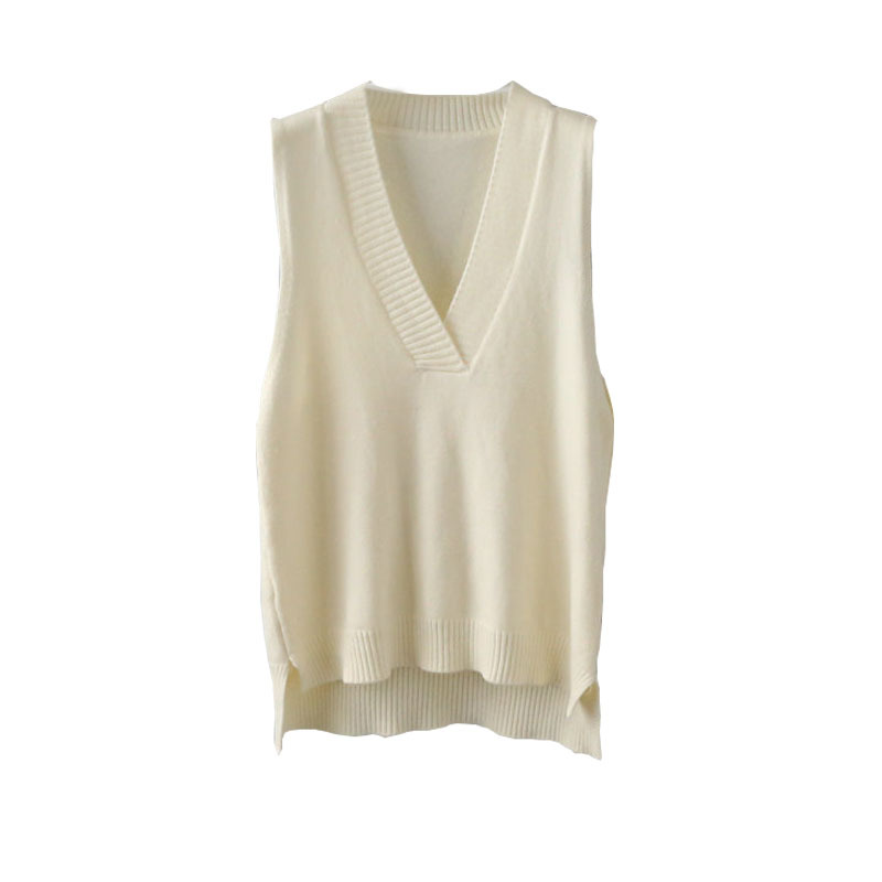 Chaleco 2022 primavera estilo coreano de las mujeres elegante cuello en V de punto chaleco al por mayor 7816