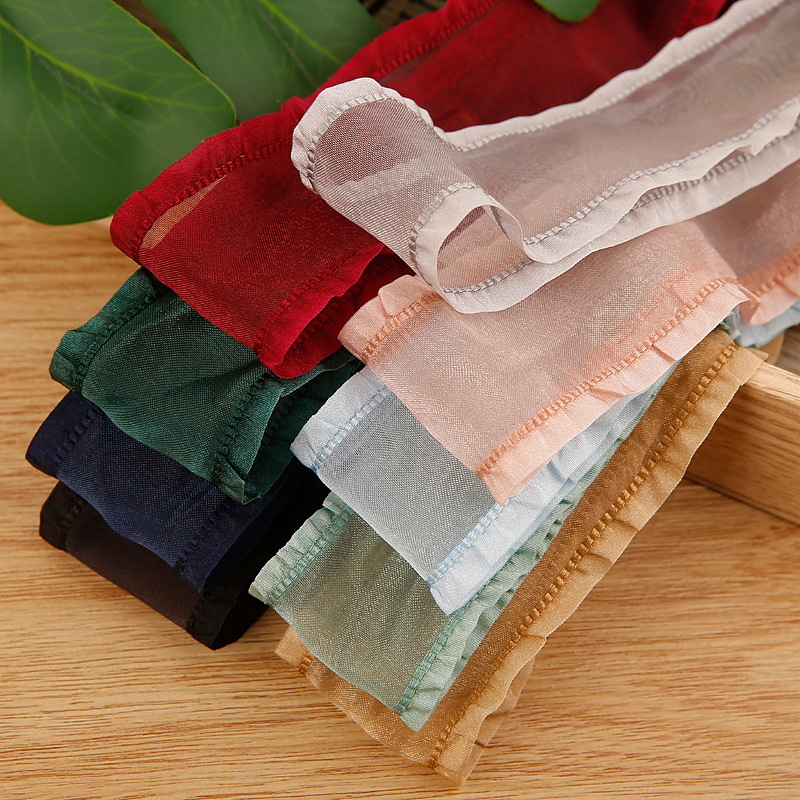 裙边涤纶雪纱织带手工蝴蝶结发饰鞋花辅料鲜花礼盒包装荷叶边丝带