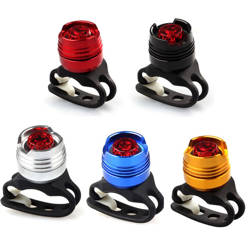 Bicycle aluminum alloy gemstone taillight single-eye helmet light high-brightness warning taillight mountain bike riding accessories and equipment