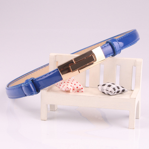 Korean style all-match patent leather women’s adjustable buckle belt candy color sweet fashionable women’s belt factory direct sale