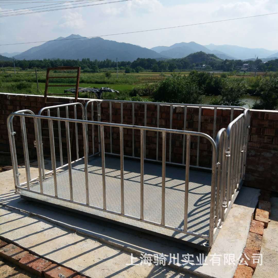 1T围栏电子地磅2吨动物平台秤高精度骑川移动式畜牧电子称