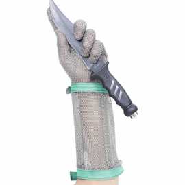 工厂直销15CM长款防切割手套不锈钢环丝手套手部防护屠宰杀鱼缝纫