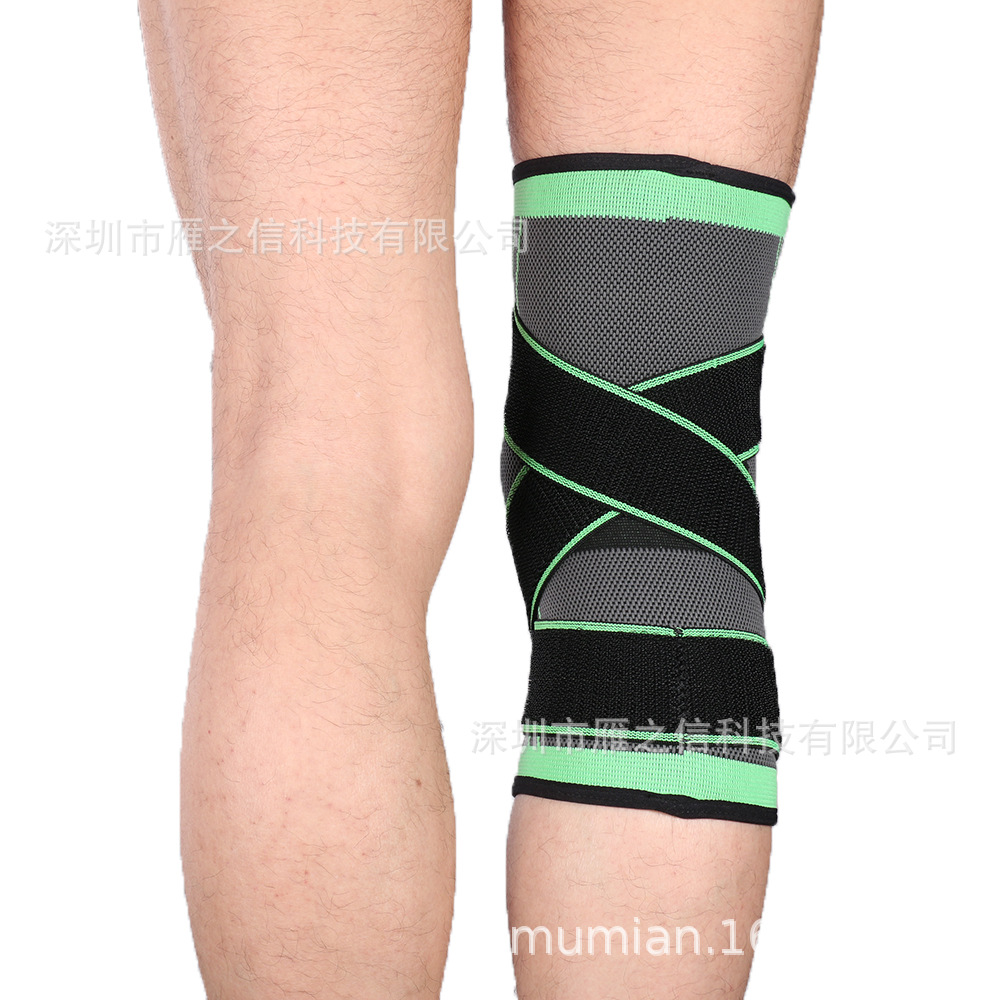 Amazon Ebay populares deportes al aire libre presión de ocho caracteres Correa rodillera montar baloncesto verde fábrica al por mayor