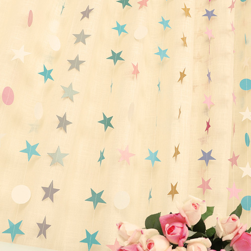 Cross-border birthday party decorations, five-pointed star paper bunting flags, wedding decorations, hot stamping star flags, hanging decorations, wholesale