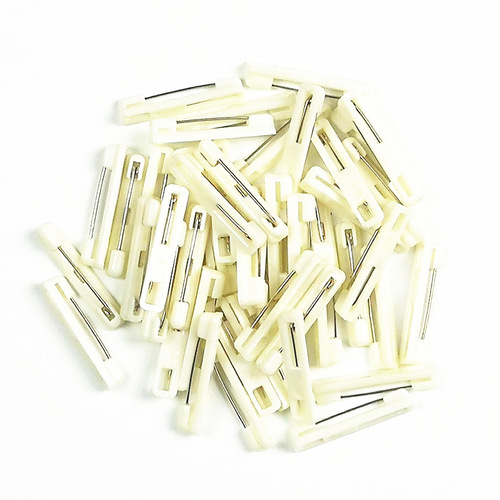 31mm white plastic pin badge nameplate fixed bean DIY small size 