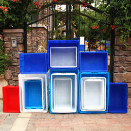 宝燕呈祥加厚食品胶箱 白色蓝色洁具箱 服装物流可带盖塑料周转箱