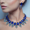 Fashionable accessory handmade, crystal necklace, necklace and earrings, set, suitable for import, European style