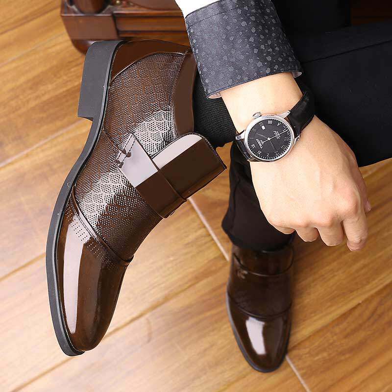 Giày bốt nam cao cổ mùa thu đông lót lông cừu giữ ấm, chống trơn trượt — Màu nâu, Màu đen