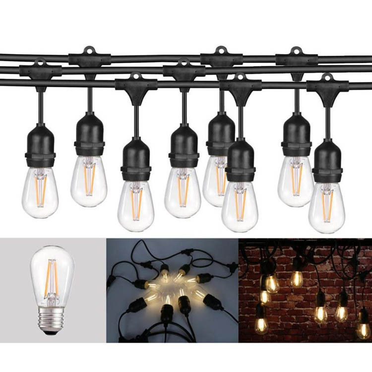 Guirnalda de luces impermeable ST64 estilo americano y europeo E27 Navidad cultivo