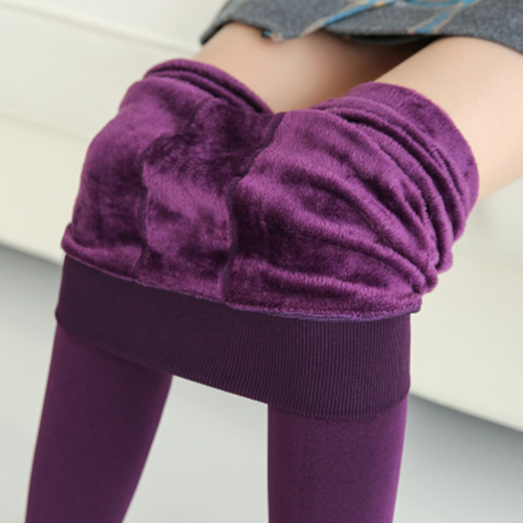 Wearing autumn and winter 200g g Pearl velvet leggings women plus velvet padded warm 300g foot stepping one foot stepping socks pants