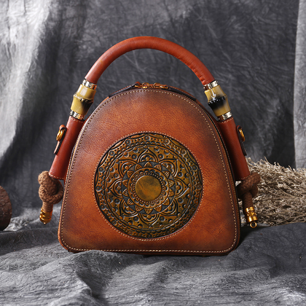 Large-Capacity Cowhide Handbag