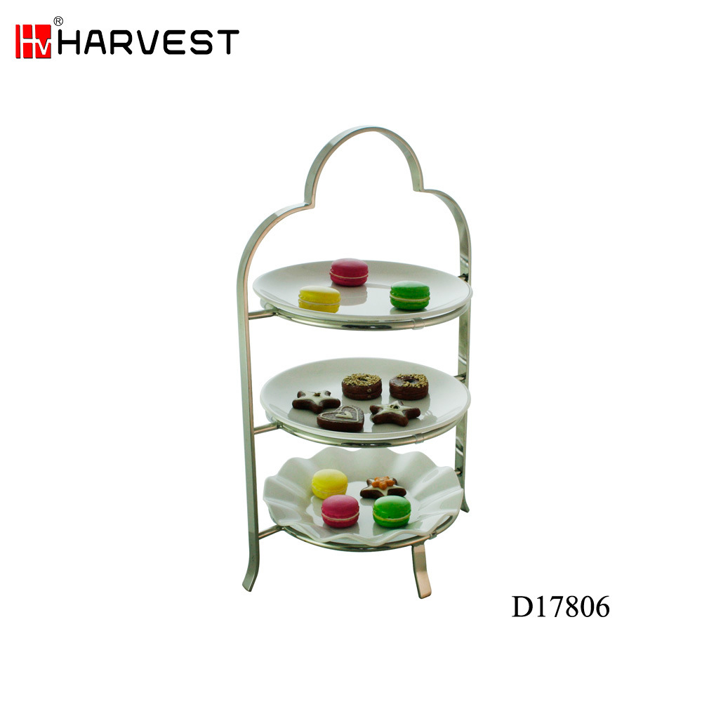 Three -layer afternoon tea subtitaus racks Cold meal cake dessert…