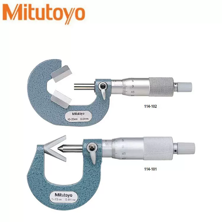 Mitutoyo三丰114-101 V型测砧外径千分尺1-15mm 外径测量尺