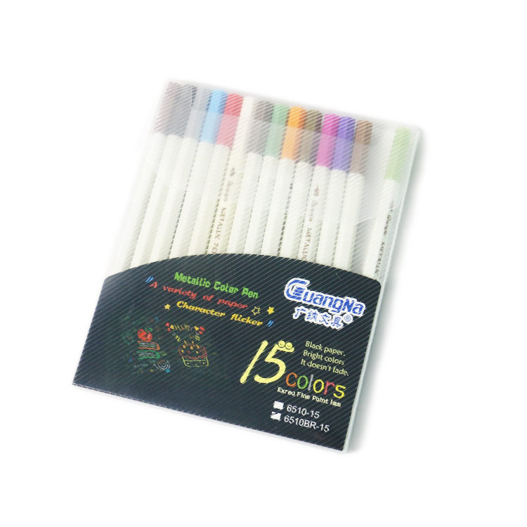 Guangna Paint pen 6510BR-15 color 20 Color en caja negro Tarjeta álbum mano cuenta graffiti cepillo suave