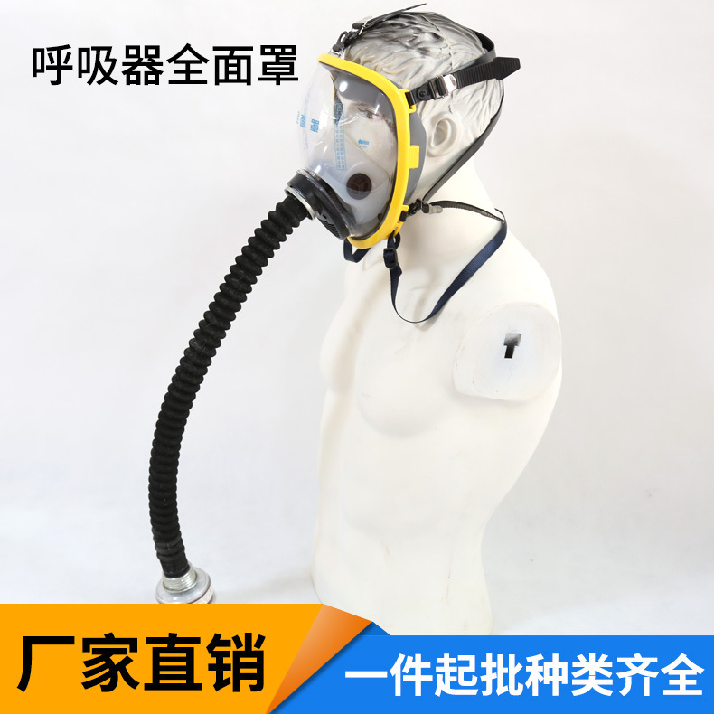逃生全面罩单滤罐消防呼吸器面罩防毒面具面部防护罩