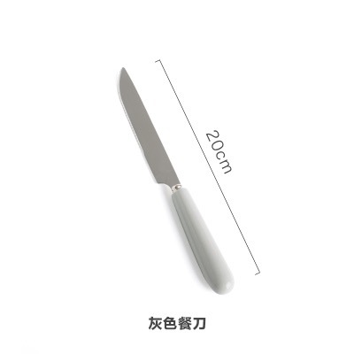 Vajilla occidental hogar cerámica cuchillo de acero inoxidable, tenedor y cuchara cuchillo de carne vajilla traje creativo occidental fruta tenedor y cuchara