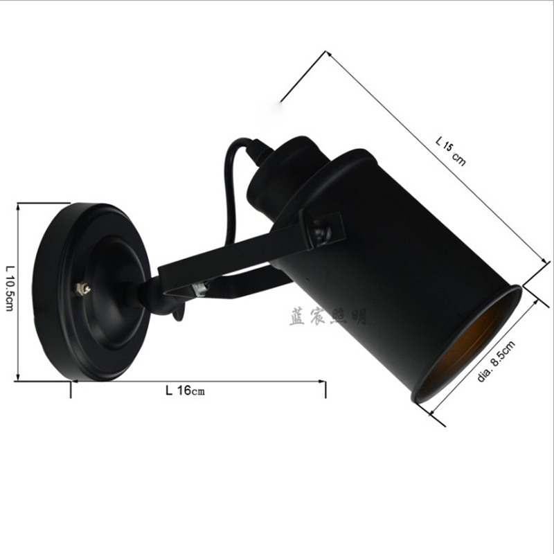 Americano retro pasillo proyector lámpara de pared balcón bar dormitorio lámpara de noche interior lámparas Zhongshan iluminación al por mayor