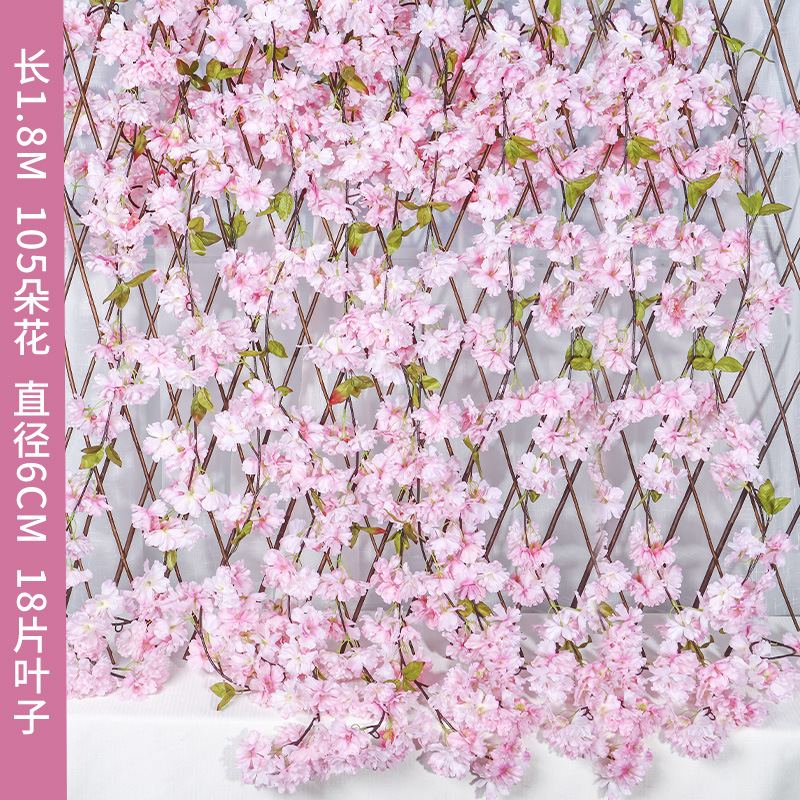 Fábrica al por mayor nueva flor de cerezo de ratán flor artificial forma de flor artificial decoración de la boda decoración del lugar del Hogar Accesorios de decoración