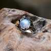 Golden synthesized ring, ebay, European style, moonstone